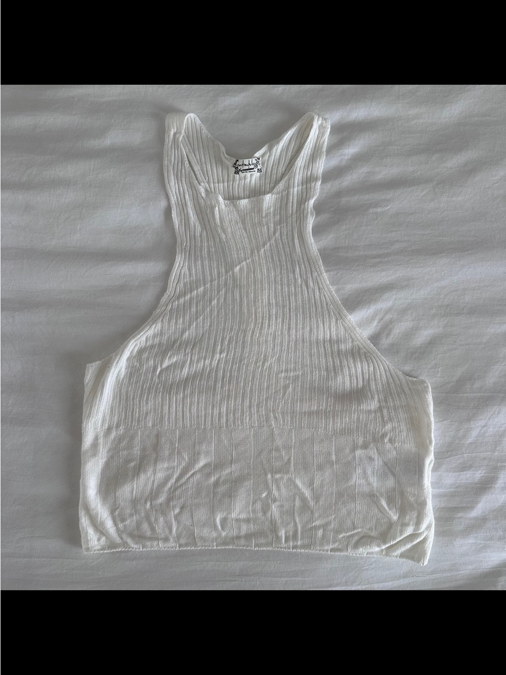 Intimately Free People Racerback White Cropped Tank Small